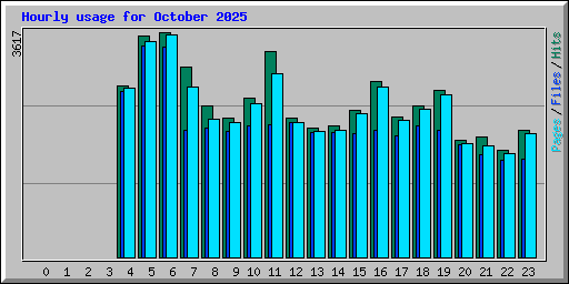 Hourly usage for October 2025